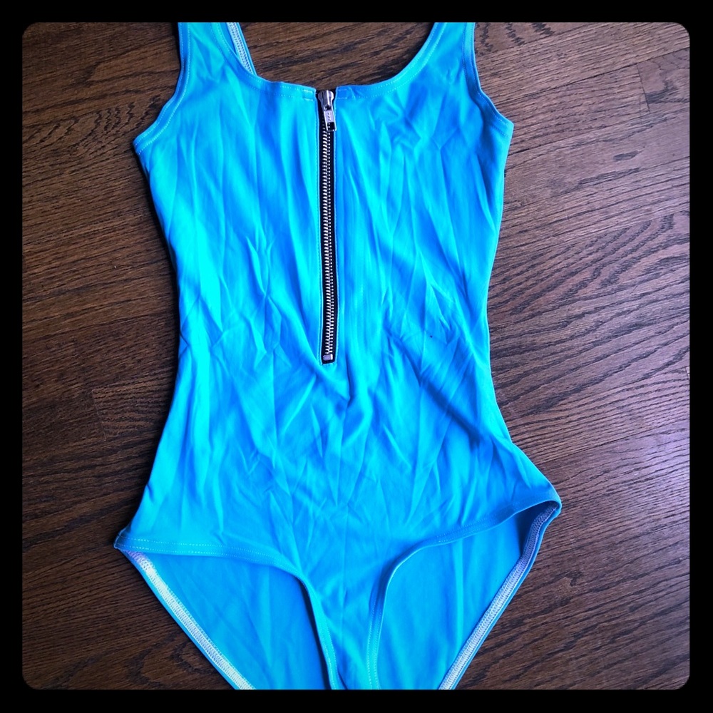 Blackmilk Zip up Swimsuit 🩱 Blue XXS One piece